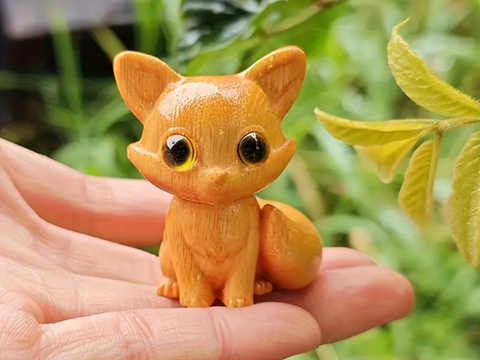 Лиса, чайная фигурка, дерево, 4,5 см