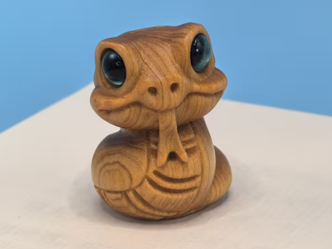 Snake, tea figurine, tree, 3 cm