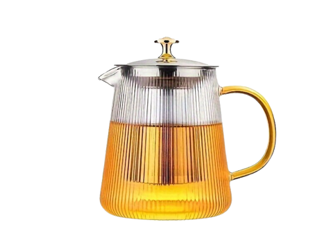 Czajnik z sitkem, szkło, stal nierdzewna, 800 ml