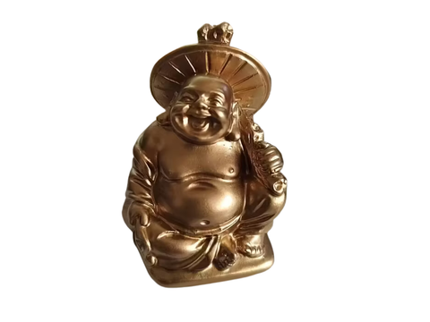Budda Maitreya, figurka herbaciana, żywica, 5x3 cm