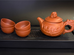 Tea set, clay, 5 items