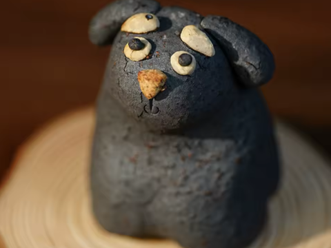 Dog figurine, mafan stone, 6x5x5 cm