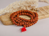 Różaniec #147, nasiona drzewa Rudraksha, 108 koralików, 6 mm.