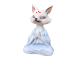 Meditating Fox figurine, resin, 9x6 cm