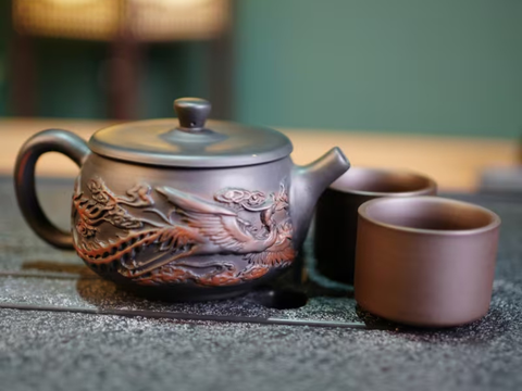 Zestaw do picia herbaty, glina, 3 elementa