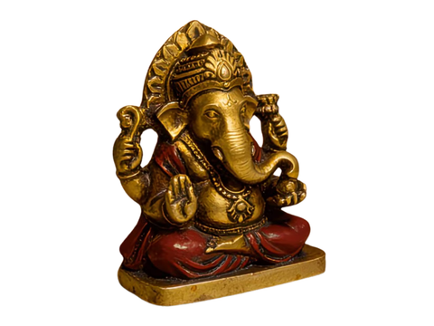 Ganesha, figurka herbaciana, żywica, 6x5 cm