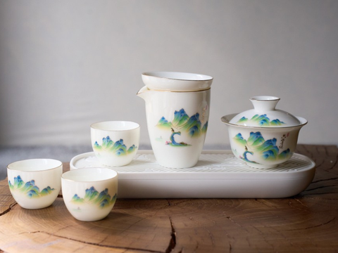 Zestaw do picia herbaty #231, ceramika, 7 elementów