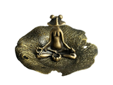 Podstawka na kadzidełka Żaba na liściu lotosu, metal