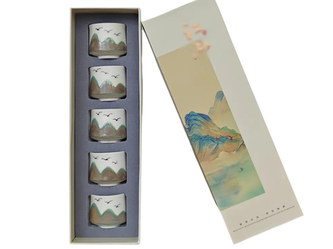 Zestaw czarek (65 ml), ceramika, 5 elementów