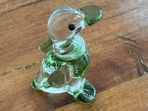 Duck, tea figurine, glass, 3.5 cm