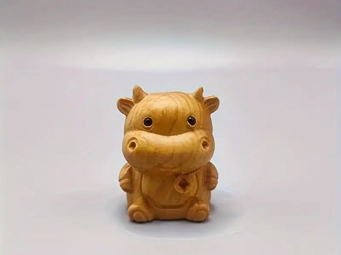 Бык, чайная фигурка, дерево, 4 см