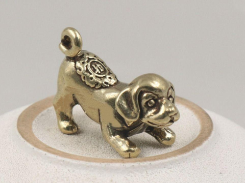 Pies, figurka, metal, 2x3 cm