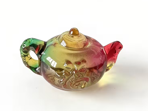 Czajnik, figurka herbaciana, szkło, 6.5 cm