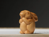 Заяц, чайная фигурка, дерево, 4x4 см