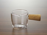 Chahai with measuring scale, glass, wood, 90 ml
