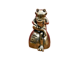 Żaba, figurka herbaciana, metal, 3x4 cm