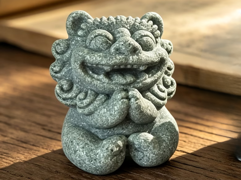 Chiński lew, kamień, 3.7x2.8 cm