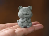 Kot, figurka herbaciana, kamień, 4x3 cm