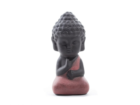 Mnich, figurka herbaciana, glina, 7.5x4 cm