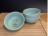 Tea bowl Carp, turquoise, 45 ml, poured ceramic