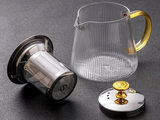Czajnik z sitkem, szkło, stal nierdzewna, 800 ml