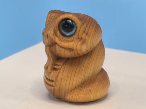 Snake, tea figurine, tree, 3 cm