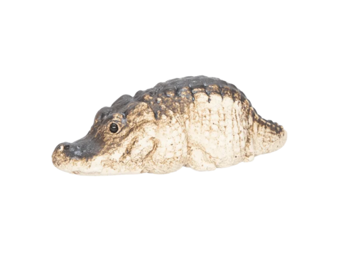 Krokodyl, figurka herbaciana, żywica, 6.4x2.8 cm