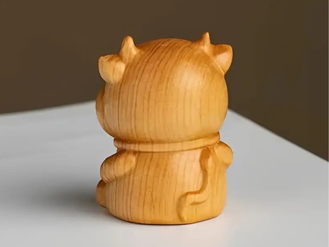 Бык, чайная фигурка, дерево, 4 см