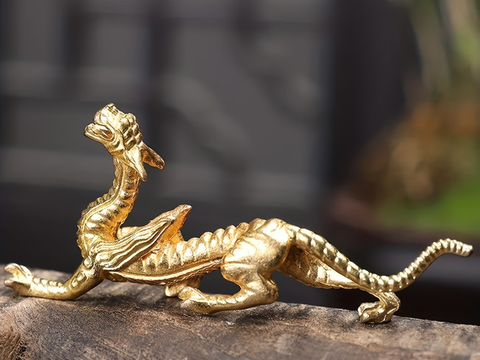 Podstawka na kadzidełka Smok, metal, 8x3 cm