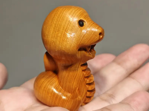 Змея, чайная фигурка, дерево, 5 см