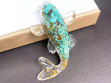 Karp koi, figurka herbaciana, żywica, 6x4 cm