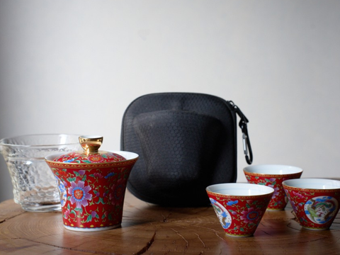 Zestaw do picia herbaty #257, ceramika, 5 elementów