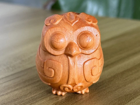 Owl, tea figurine, tree, 5 cm
