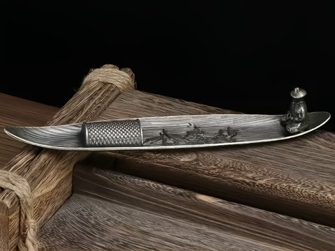 Podstawka na kadzidełka Rybak, metal, 13x3 cm