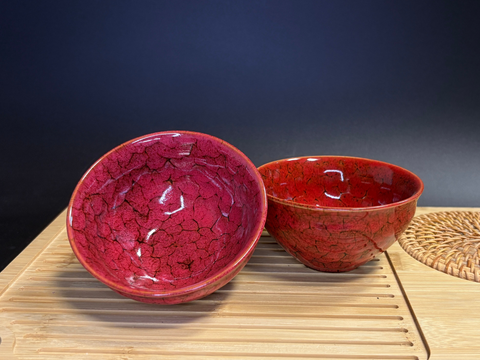 Tea bowl red, 60 ml, ceramic