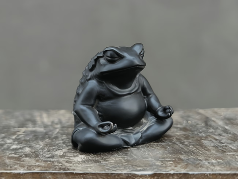 Ropucha, figurka herbaciana, metal, 2x2 cm