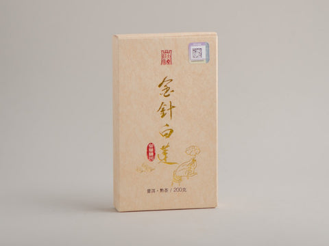 Shu Pu Erh Jin Zheng Bai Liang (White Lotus with Golden Needles), 2023