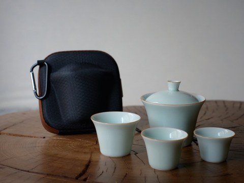 Tea set #258, ceramic, 4 items