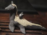 Nessie and the Lochling, tea pet, artistic ceramics