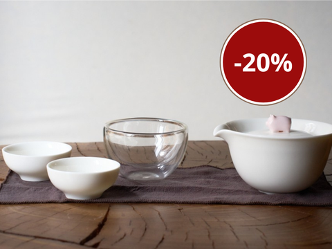 Camping dinnerware set #256, ceramic, 5 pieces