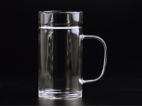 Кружка с ситечком, стекло, пластик, 345 мл