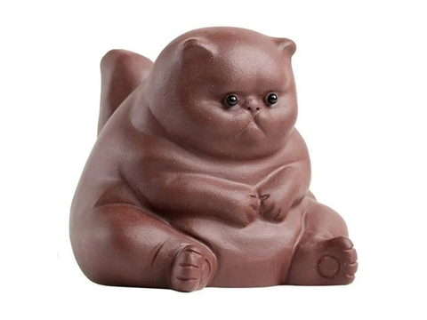 Ważny Kot, figurka herbaciana, glina, 7x7x8 cm