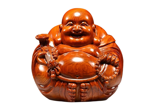Budda Maitreya, figurka herbaciana, drzewo, 5 cm