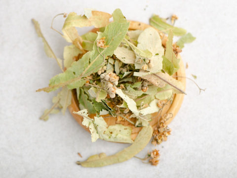 Linden tree, flowers and leaves