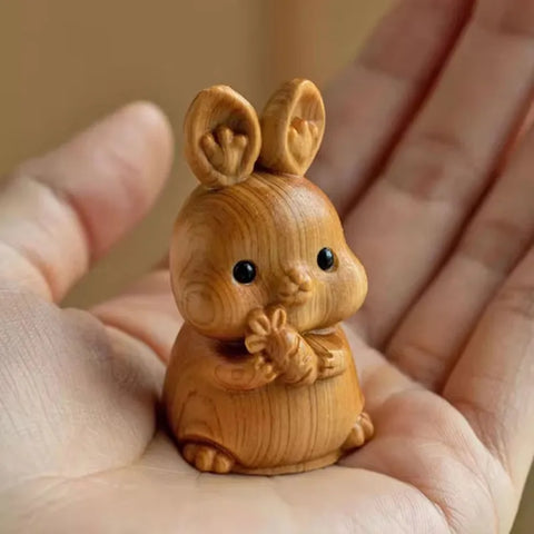 Кролик, чайная фигурка, дерево, 5 см